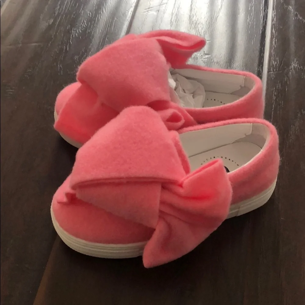 Made in Italy Joshua Sander Big Pink Bow Slip on Sneakers